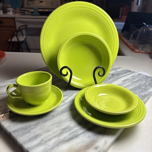 Fiesta Lemongrass 6 Piece Place Setting Homer Laughlin Retired Lemongrass HLC US