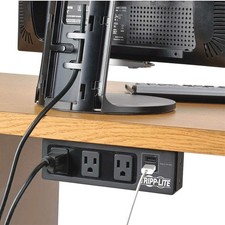 TRIPP LITE TLP310USBS Surge Protector Outlet Strip,15.0A,Black 55DL54