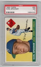 1955 Topps Baseball #90 Karl Spooner PSA 7 Rookie Card RC
