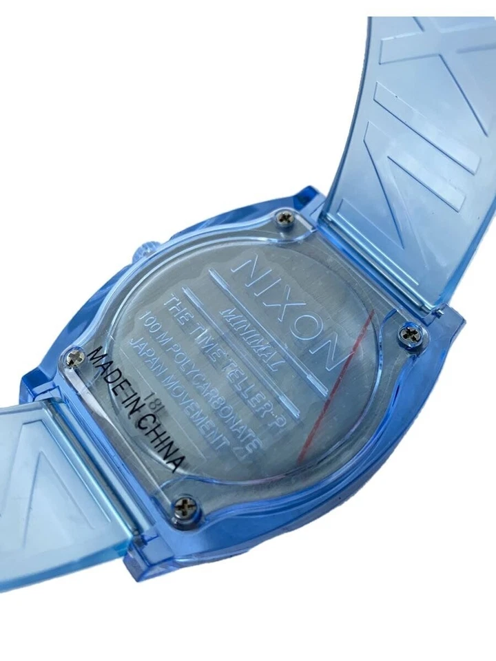 Кварцевые аналоговые синие резиновые часы NIXON TIME TELLER P A119 отличное состояние ЯПОНИЯ - Изображение 3 из 4