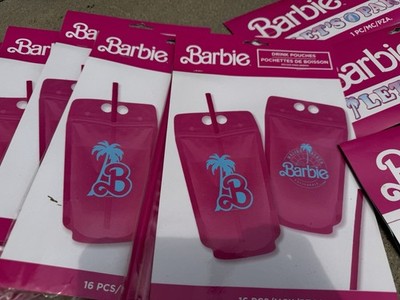 Barbie Malibu Beach Drink Pouches Lot of 12 Packs NEW Party Supplie