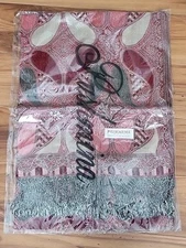 Pashmina Shawl Wrap Scarf 70% Cashmere 30% Silk Paisley Floral  Red Beige black