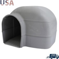 33"L Dog House Heavy Duty Durable Plastic Leak-Resistant Dog Kennel Cage Gray