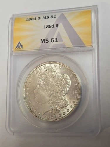 1881 $1 Morgan Silver Dollar ANACS MS 61 Uncirculated
