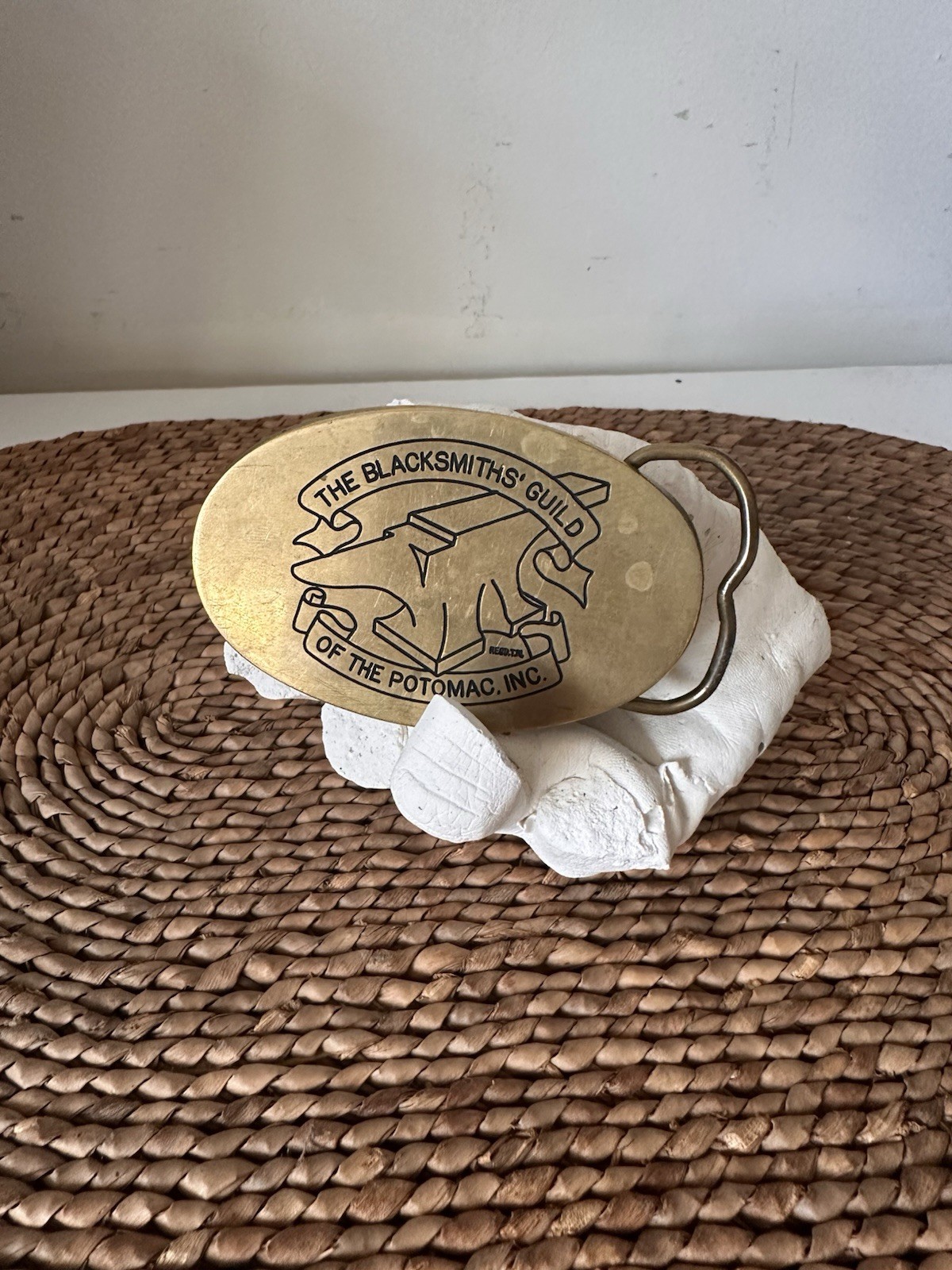 Vintage Blacksmiths’ Guild Solid Brass Oval Aminc… - image 1