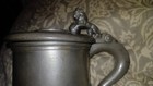 SWEDISH PEWTER PRESENTATION STEIN CAROLUS XII BY SVENSK TENN LION THUMB HANDLE — photo 6