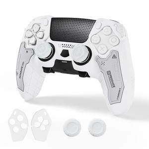 GeekShare G.S.TAC Cas pour PS5 Contrôleur sans fil Edge+Poignée anti-humbes+Sticker Blanc