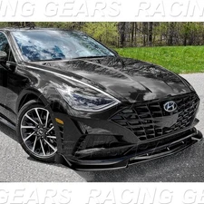 FOR 2020-2023 HYUNDAI SONATA PAINTED BLACK FRONT BUMPER LIP BODY KIT SPOILER