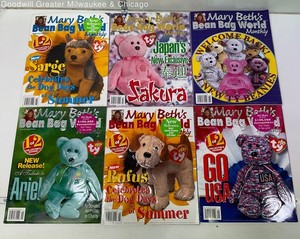 Set of 6 Mary Beth's 2000 Beanie Baby World Monthly Magazines Vol 3 No 9-12
