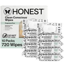 The Honest Company Multi-Use Baby Wipes 720 Count Plant-Based Hypoallergenic