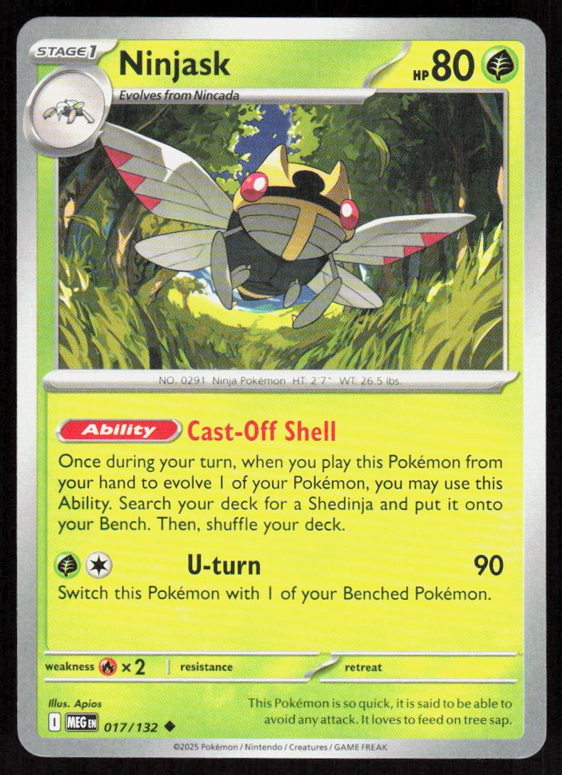 Ninjask 017/132 Uncommon Mega Evolution LP