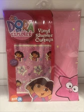 Dora the Explorer & Boots Vinyl Bathroom Shower Curtain Stars 70x72 Nick JR
