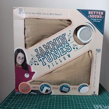 Jammin  Tunes Brown Pillow Speaker In Box, Tan, Tested, No Batteries Needed 
