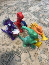 Vintage Ankyo Marching Band Dinosaurs Lot of 5 Plastic Dinosaurs W/ Instruments