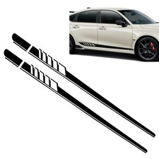 2 PCS Car Side Body Long Stripes Decals, 4.52In x 88.58In Vehicle Side Door D...