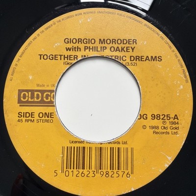 Giorgio Moroder - Together In Electric Dreams - Large Hole Jukebox 7  Vinyl  