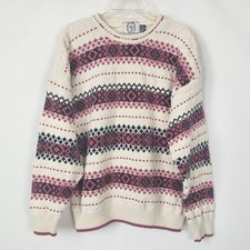 Vintage Sears Roebuck Knit Sweater Large 100% Cotton USA Made 90s Grandma