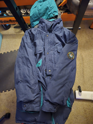 Natural Triple Goose Down Parka Blue Medium Vintage