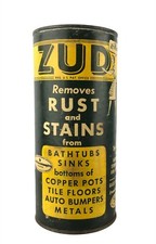 Vintage 1940s 1950s Paper Label Can ZUD Cleanser Black Yellow 