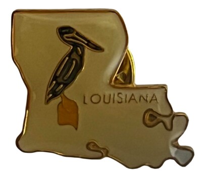Wholesale Lot of 12 Louisiana Enamel State Map Hat Cap Lapel Pin (ACE - 619)