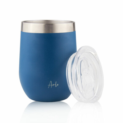 Arlo babe Wine Tumbler with Lid, Straw and Cleaner Set -12 Oz Stainless Steel.