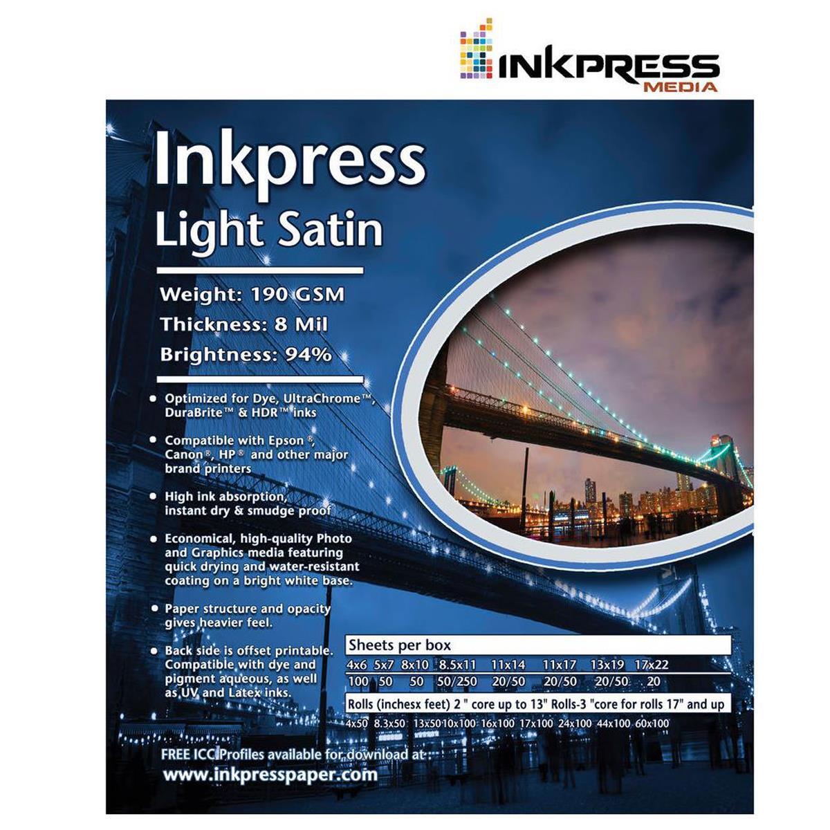 Фотобумага Inkpress Light Satin (рулон 10х100 мм) #ILS10100
