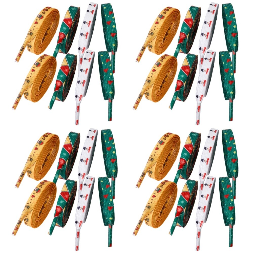 APL 4 paia di lacci per scarpe sneakers decorativi delicati colorati natalizi