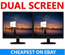 2x 19" Cheap Monitor VGA TFT LCD Office Laptop Gaming Computer PC Dual Monitor A