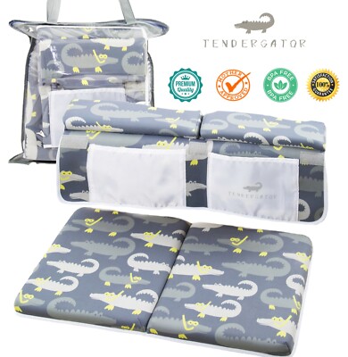TENDERGATOR Baby Bath Kneeler and Elbow Rest Pad Set for Bathtub Thick     
