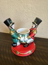 Partylite Christmas Toy Soldier Votive Candle Holder Drum Ceramic Toothpick Hold