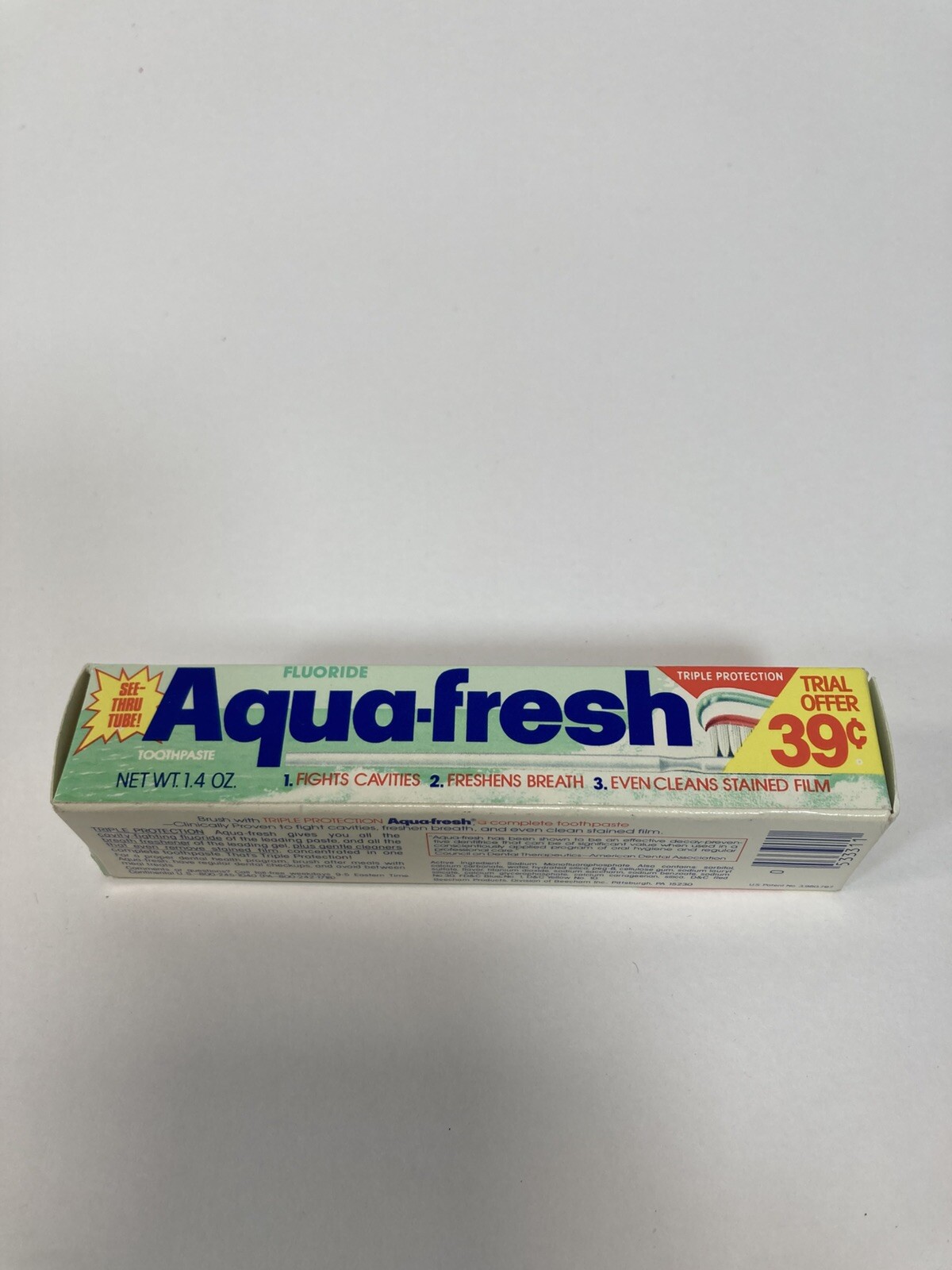 Vintage 1980's Unopened Tube Aquafresh Toothpaste Box & Tube NOS | eBay