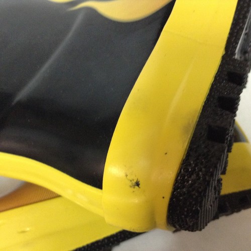 Toddler Boys Phoenix Rain Boots Black/Yellow Size 6 By Cat & Jack - Picture 9 of 11