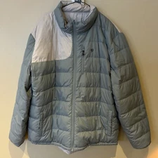 Duck Camp Goose Down Winter Coat  XXL Men’s Reversible Blue/lt Gray Puffy