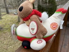 Hallmark Rodney The Reindeer In An Airplane Talking Light Up Plush NWT