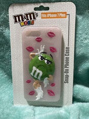 M&M World Snap On iPhone 7 Plus Phone Case Ms. Green With Kisses