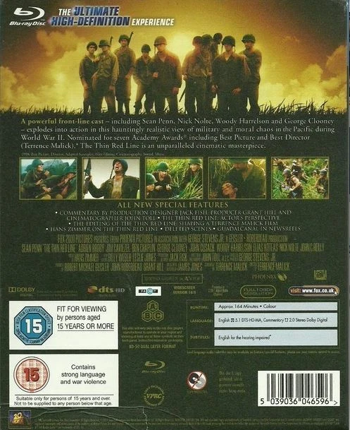 THE THIN RED LINE (1998) Blu-Ray BRAND NEW Free Shipping - Image 2 of 2