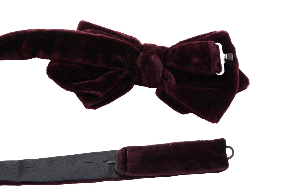 SUITSUPPLY Pajarita Hombre TALLA ÚNICA Terciopelo Borgoña Ajustable Formal Foto 4 de 4