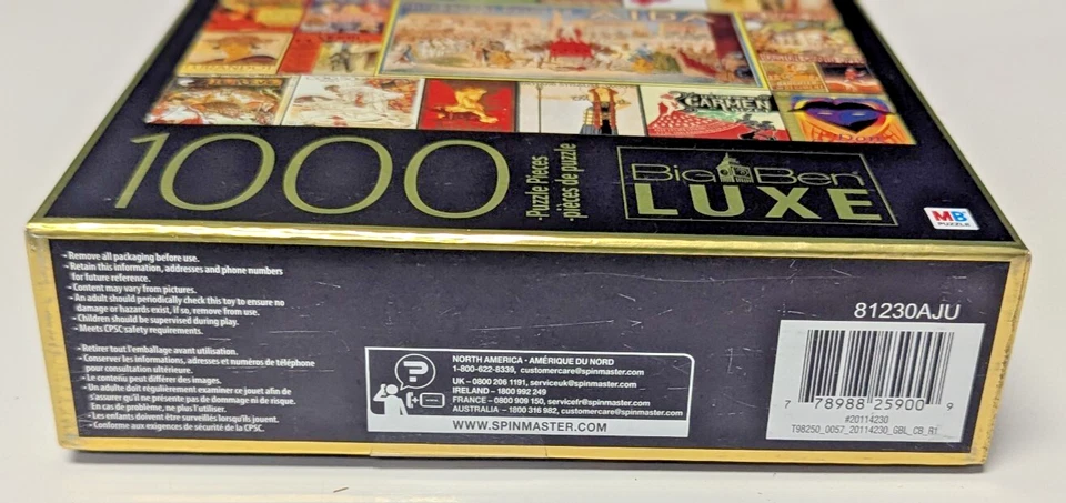 Big Ben Luxe Puzzle Vintage Pósters de Ópera 1000 Piezas Completo MB Foto 3 de 4