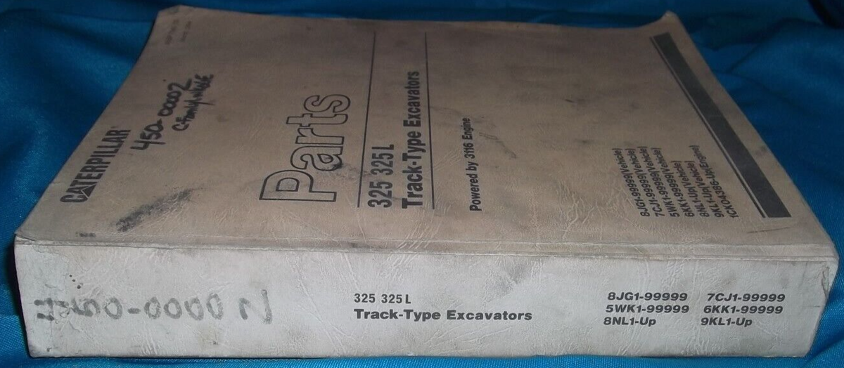 CAT CATERPILLAR 325 325L EXCAVATOR PARTS MANUAL S/N 8JG 5WK 6KK