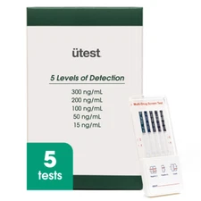5 Level THC Test (5 Pack) Utest-O-Meter Marijuana Urine Detection Test Kit