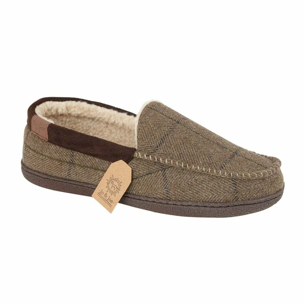 Mens Fleece Lined Warm Moccasin Slippers Durable Rubber Sole eBay