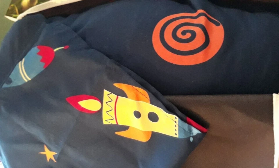 Juego de sábanas twin xl, temática espacial, cama en bolsa, cenefa, falda cama Foto 2 de 4