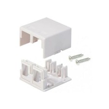 20 Pack Surface Mount Box 2 Port Double Hole Keystone Jack Cat5e / Cat6 White