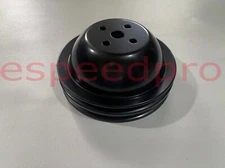 Black Big Block Chevy 396-454 Short Water Pump Pulley 2 Groove Hot Rod BBC SWP