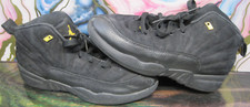 Nike Jordan 12 Retro Black Taxi Lace up high top sneakers sz 3Y childs
