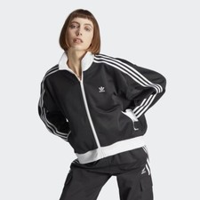 Sz L/XL Adidas ORIGINALS WOMEN'S ADICOLOR CLASSICS OVERSIZED TRACK JACKET, BLACK