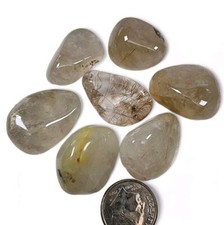 Rutilated Quartz Crystal Polished Stones 52.2 grams Brazil
