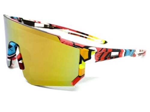 Kids Boys Girls Sports Baseball Cycling Retro Wrap Shield SUN GLASSES Ages 6-12 - Picture 4 of 6