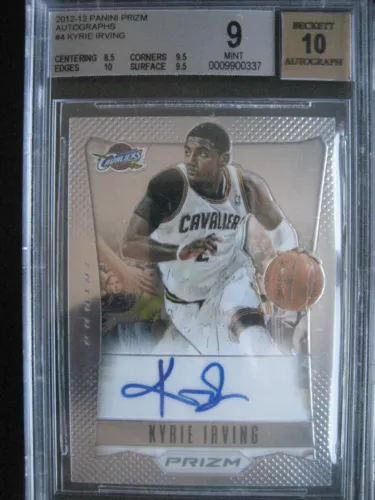 2012-13 Panini Prizm Autographs #4 Kyrie Irving Rookie Rc BGS 9 Mint Auto 10
