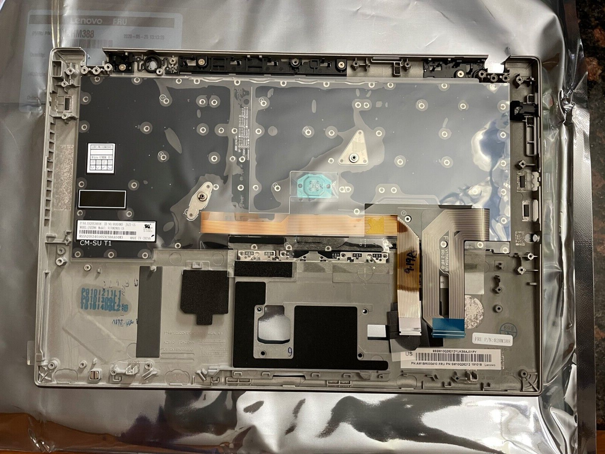 02HM388 NEW Lenovo ThinkPad T490s Keyboard Palmrest US SILVER